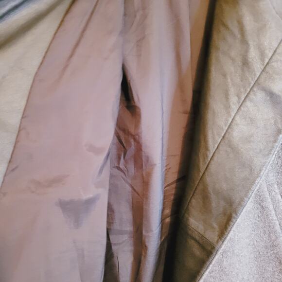 Theory Naomo womens grey wool and black leather snap front coat size small - Picture 7 of 12